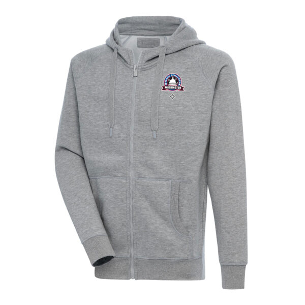 Men's Antigua Heather Gray Washington Black Senators Victory Full-Zip Hoodie
