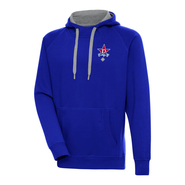 Men's Antigua Royal Detroit Stars Victory Pullover Hoodie