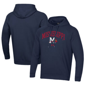 Men's Under Armour Navy Mississippi Braves All Day Fleece Pullover Hoodie