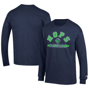 Men's Champion Navy Hillsboro Hops Jersey Long Sleeve T-Shirt