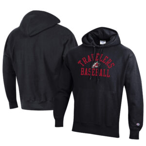 Men's Champion Black Arkansas Travelers Baseball Reverse Weave Pullover Hoodie