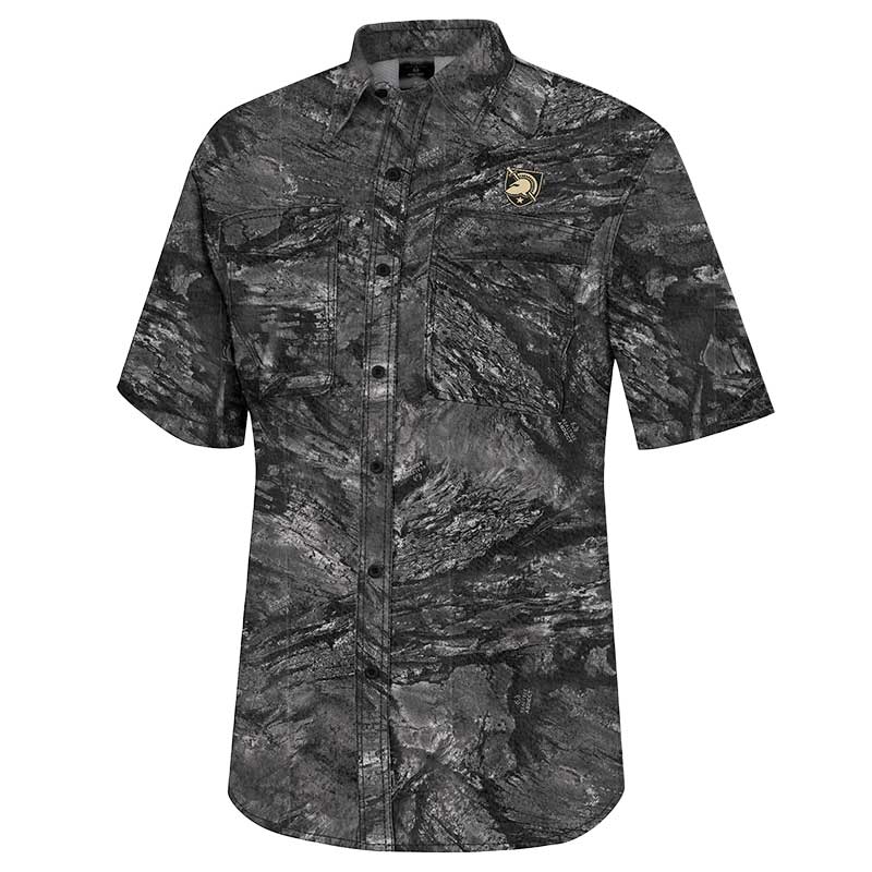 Men's Colosseum Charcoal Army Black Knights Realtree Aspect Charter Full-Button Fishing Shirt - Image 6