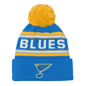 Youth Blue St. Louis Blues Third Jersey Jacquard Cuffed Knit Hat with Pom