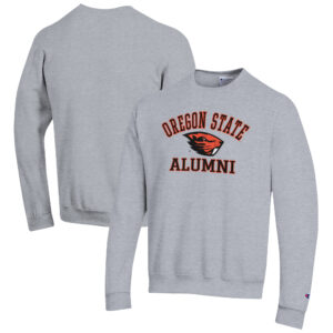 Men's Champion  Gray Oregon State Beavers Alumni Logo Arch Pullover Sweatshirt