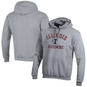 Men's Champion  Gray Illinois Fighting Illini Alumni Logo Pullover Hoodie