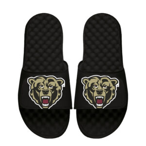 Youth ISlide Black Kutztown Golden Bears Blown Up Logo Slide Sandals