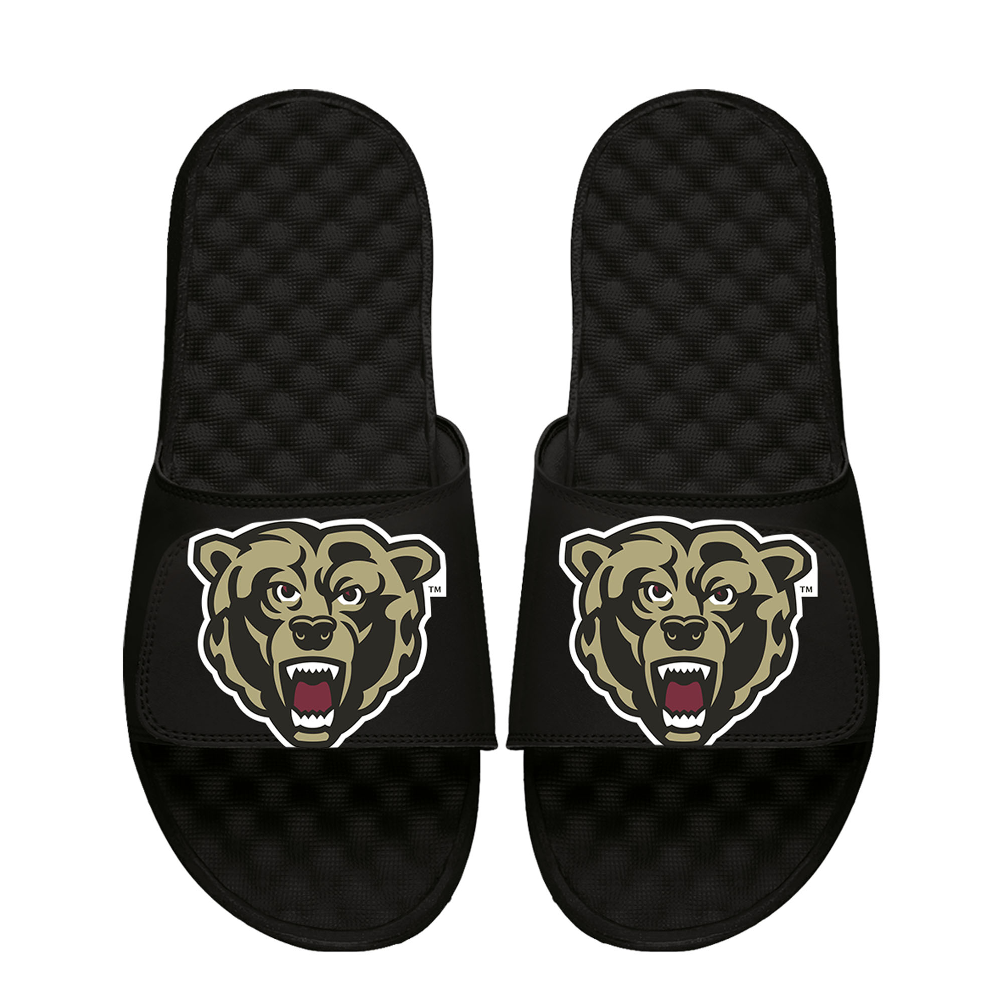 Youth ISlide Black Kutztown Golden Bears Blown Up Logo Slide Sandals