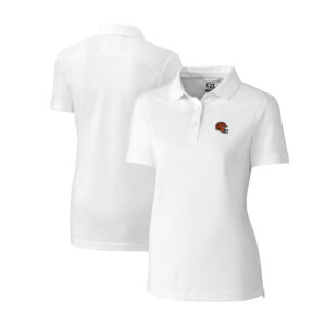 Women's Cutter & Buck  White Cincinnati Bengals Helmet Logo DryTec Advantage Tri-Blend Pique Womens Polo