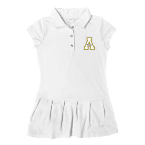 Girls Toddler Garb  White Appalachian State Mountaineers Caroline Cap Sleeve Polo Dress