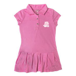 Girls Toddler Garb  Pink Tennessee State Tigers Caroline Cap Sleeve Polo Dress