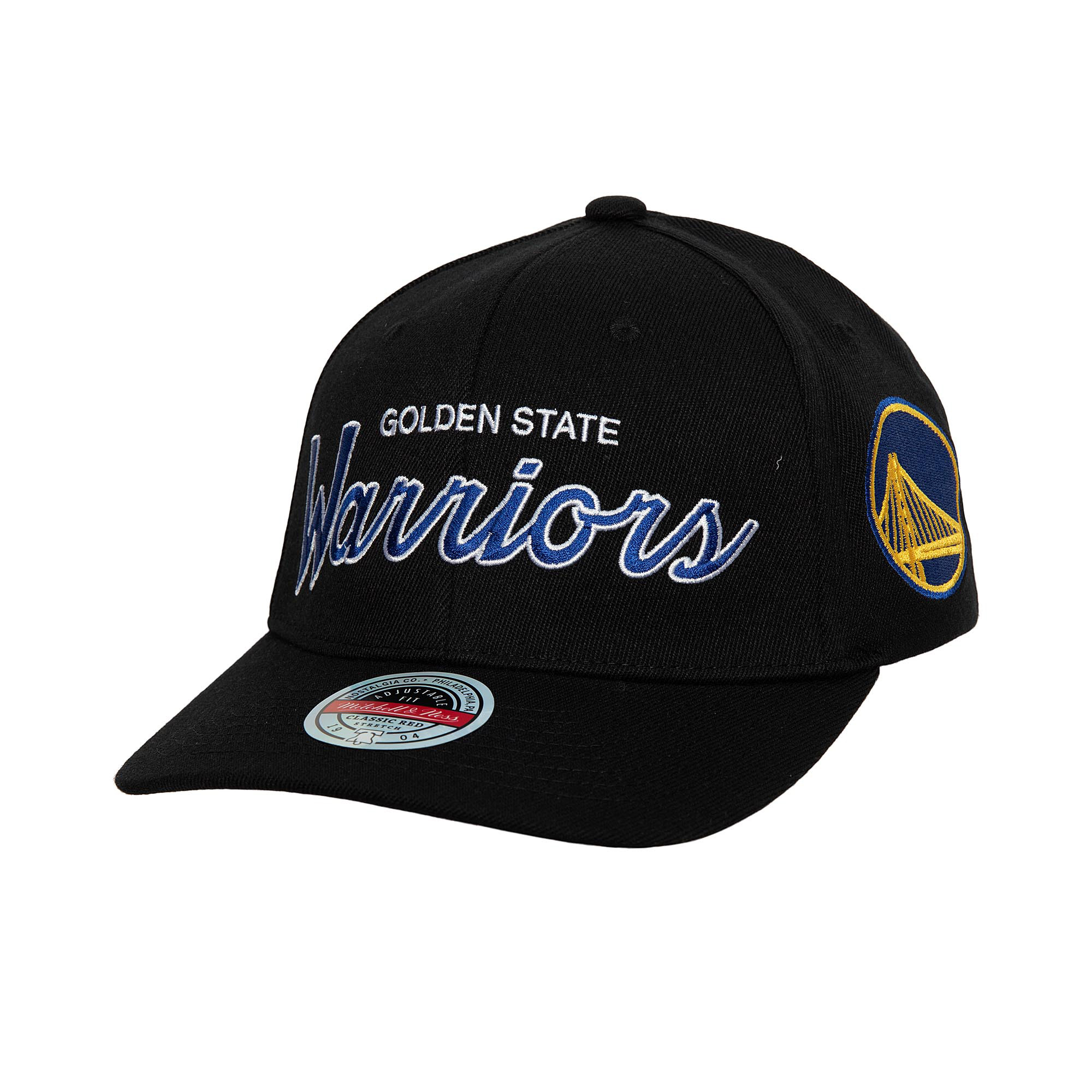 Men's Mitchell & Ness Black Golden State Warriors MVP Team Script 2.0 Stretch-Snapback Hat - Image 2