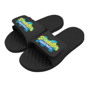 Men's ISlide  Black SpongeBob SquarePants Logo Slide Sandals