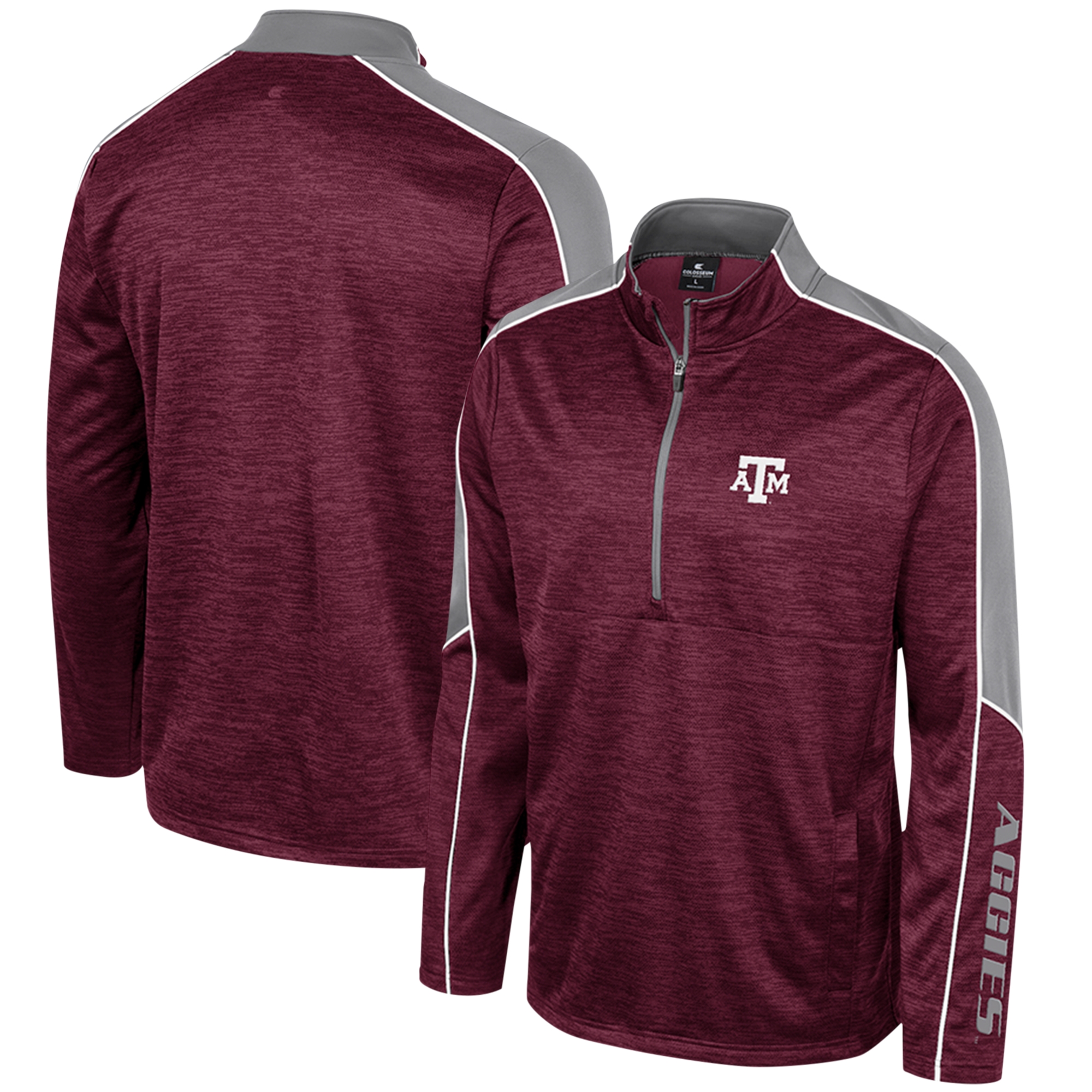 Men's Colosseum Maroon Texas A&M Aggies Marled Half-Zip Jacket - Image 2