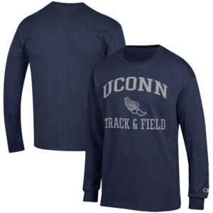 Men's Champion  Navy UConn Huskies Track & Field Icon Long Sleeve T-Shirt