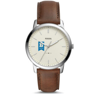 Men's Fossil  Silver University of Baltimore The Minimalist Brown Leather Watch