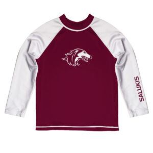 Toddler Vive La Fete  Maroon/White Southern Illinois Salukis Solid Contrast Contrast Rash Guard