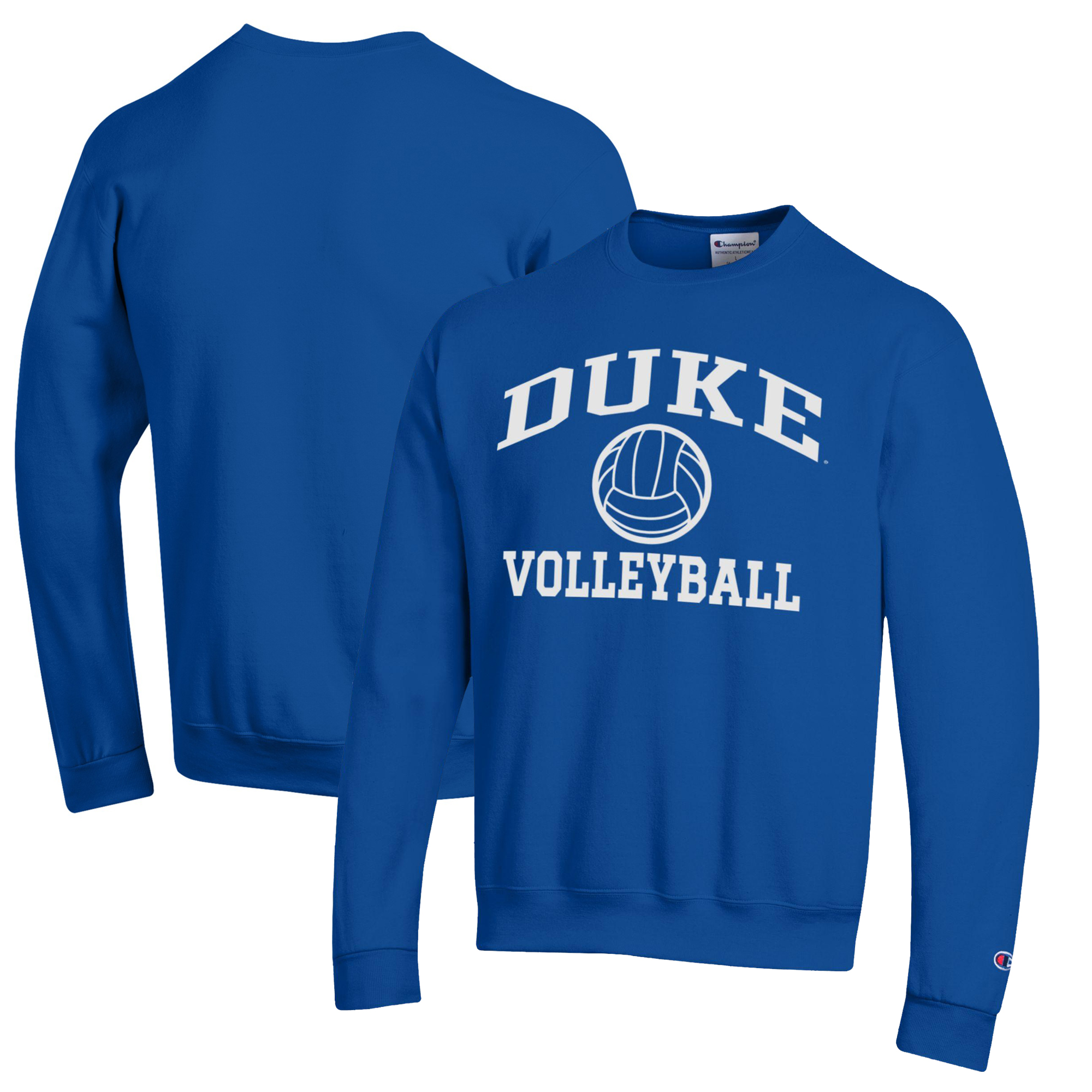 Men's Champion Royal Duke Blue Devils Icon Logo Volleyball Pullover Sweatshirt - Image 2