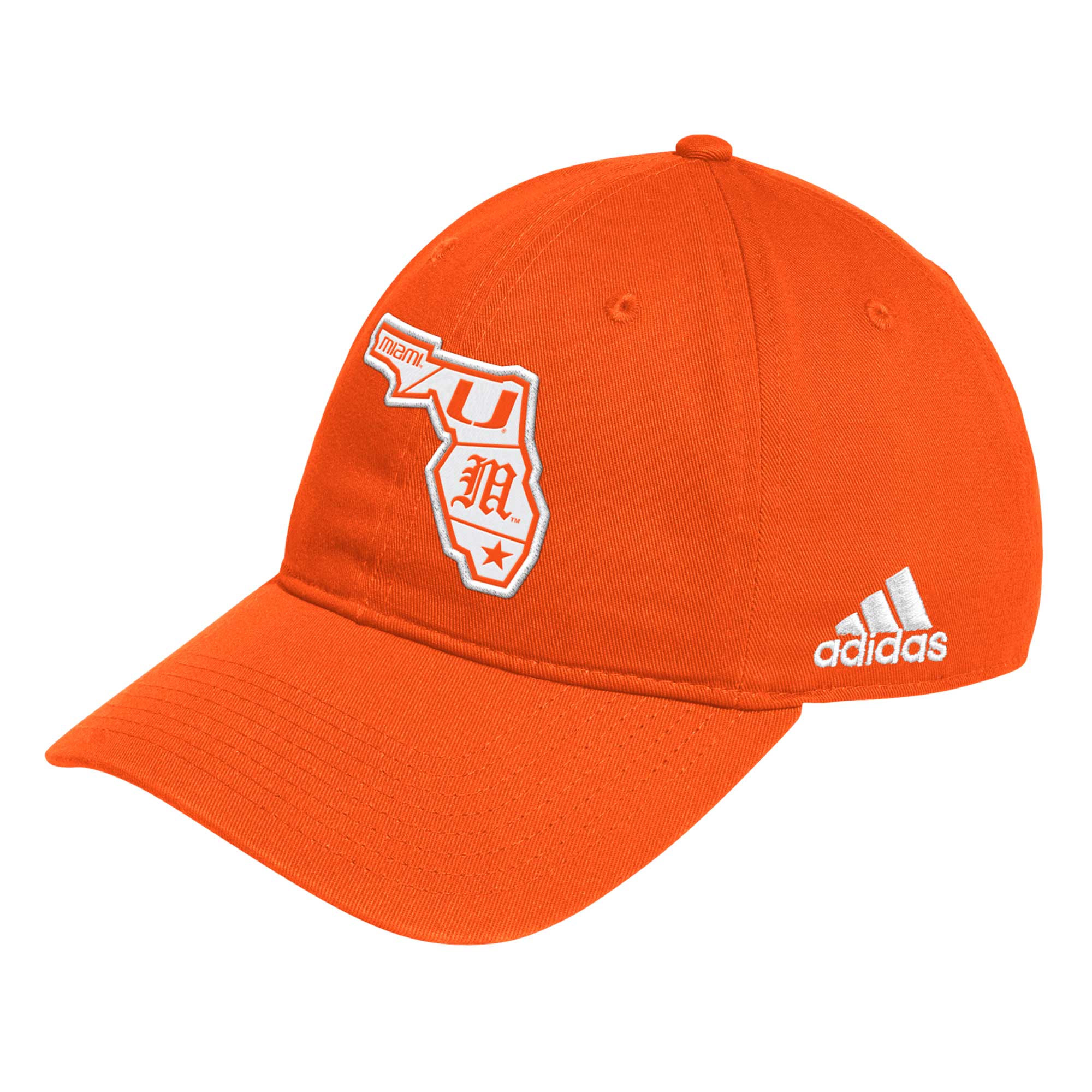 Men's adidas Orange Miami Hurricanes State Slouch Adjustable Hat - Image 2