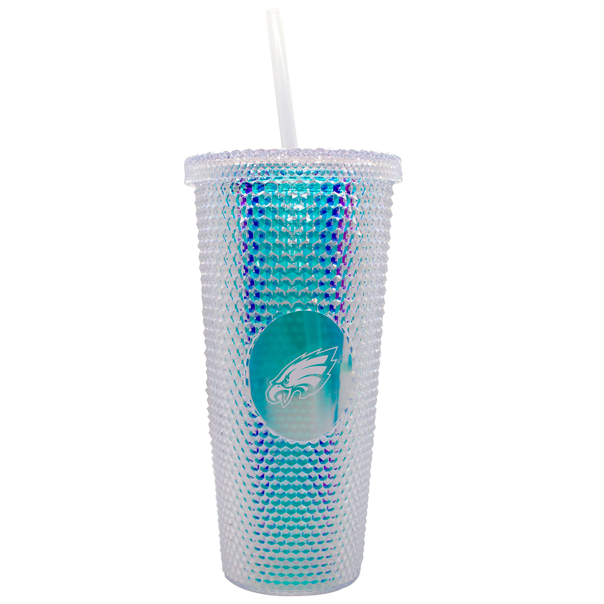 Philadelphia Eagles 24oz. Iridescent Studded Travel Tumbler with Straw