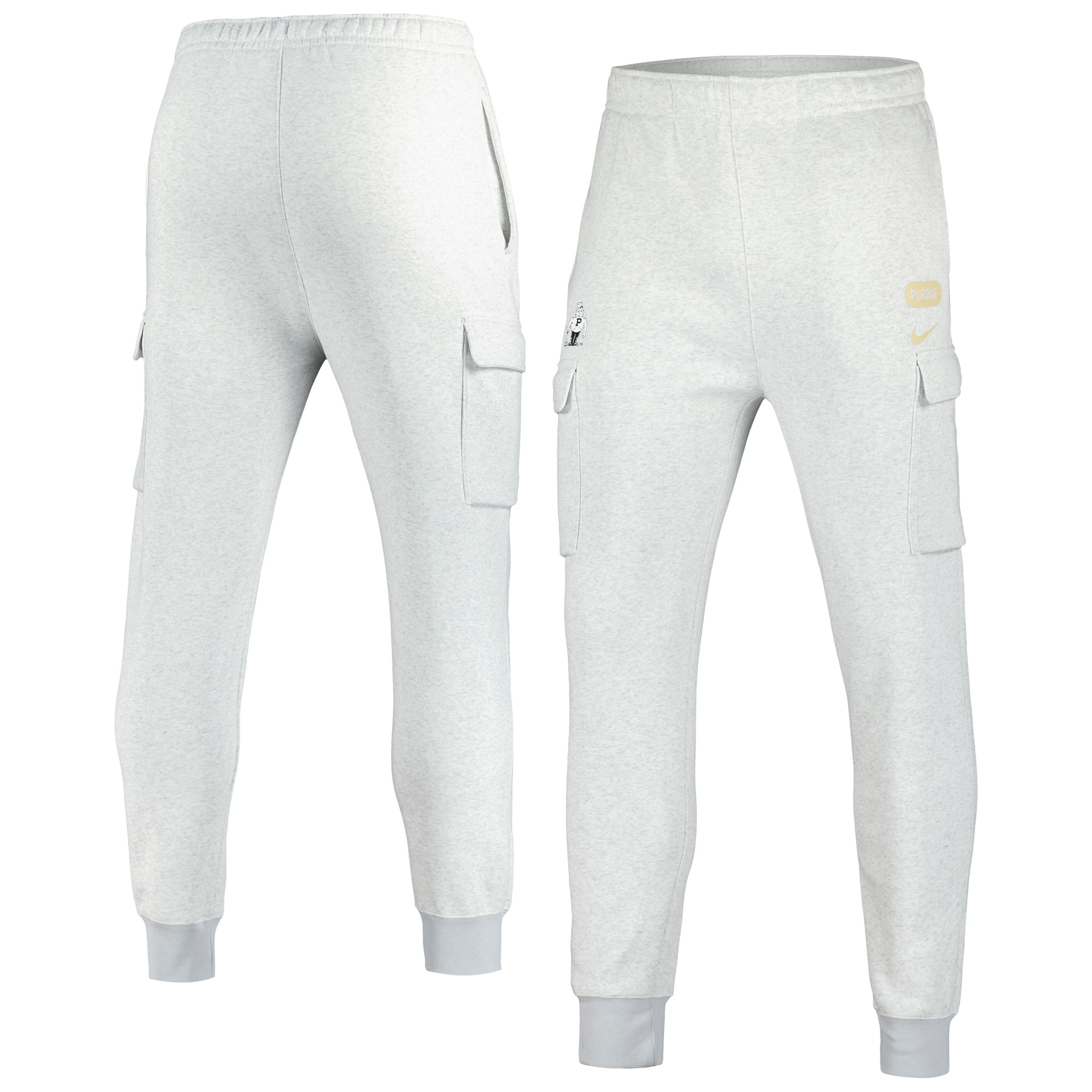 Men's Nike Heather Gray Purdue Boilermakers Club Cargo Jogger Pants - Image 2
