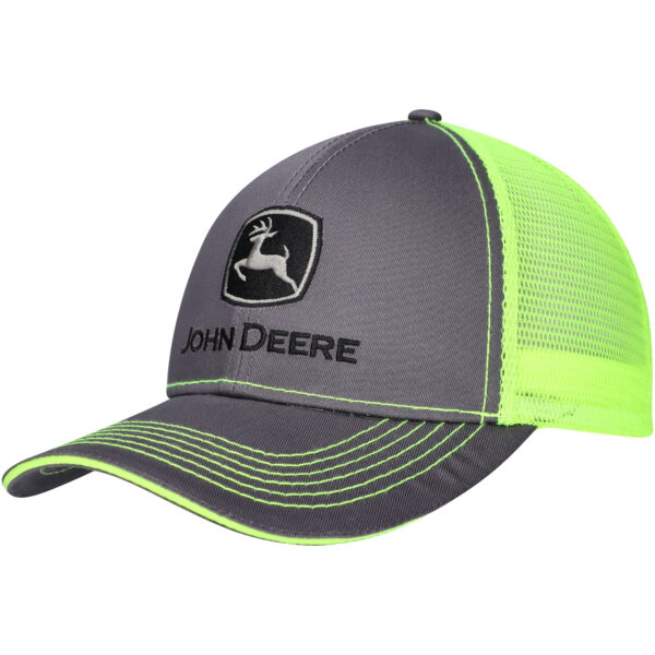 Men’s Charcoal/Neon Green John Deere Neon Trucker Adjustable Hat