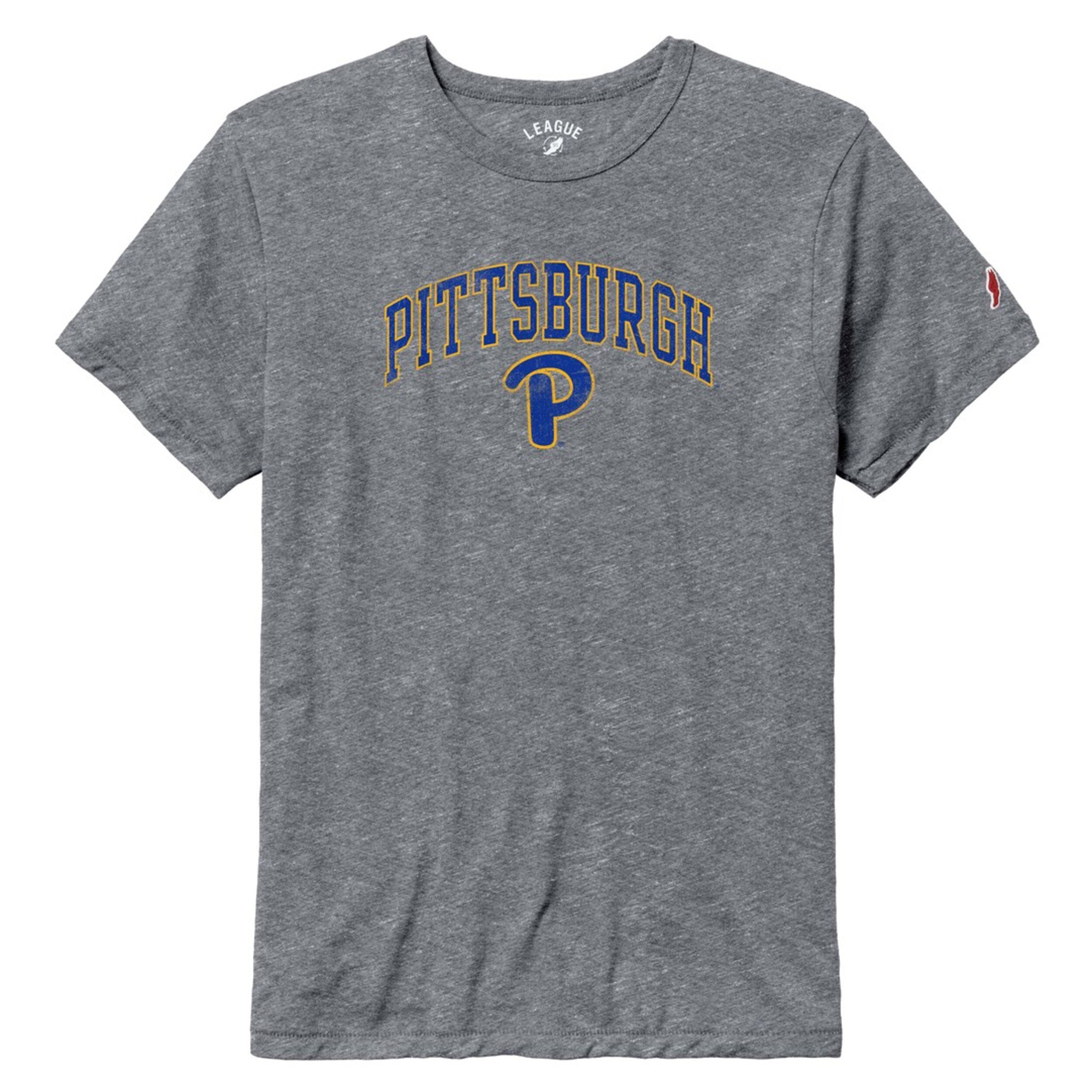Men's League Collegiate Wear Heather Gray Pitt Panthers Arch Victory Falls Tri-Blend T-Shirt