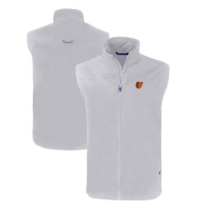 Men's Cutter & Buck Gray Baltimore Orioles Charter Eco Recycled Full-Zip Vest
