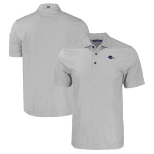 Men's Cutter & Buck Gray UTSA Roadrunners Pike Eco Tonal Geo Print Stretch Recycled Polo