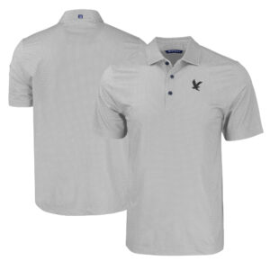 Men's Cutter & Buck Gray Embry-Riddle Eagles Pike Eco Tonal Geo Print Stretch Recycled Polo