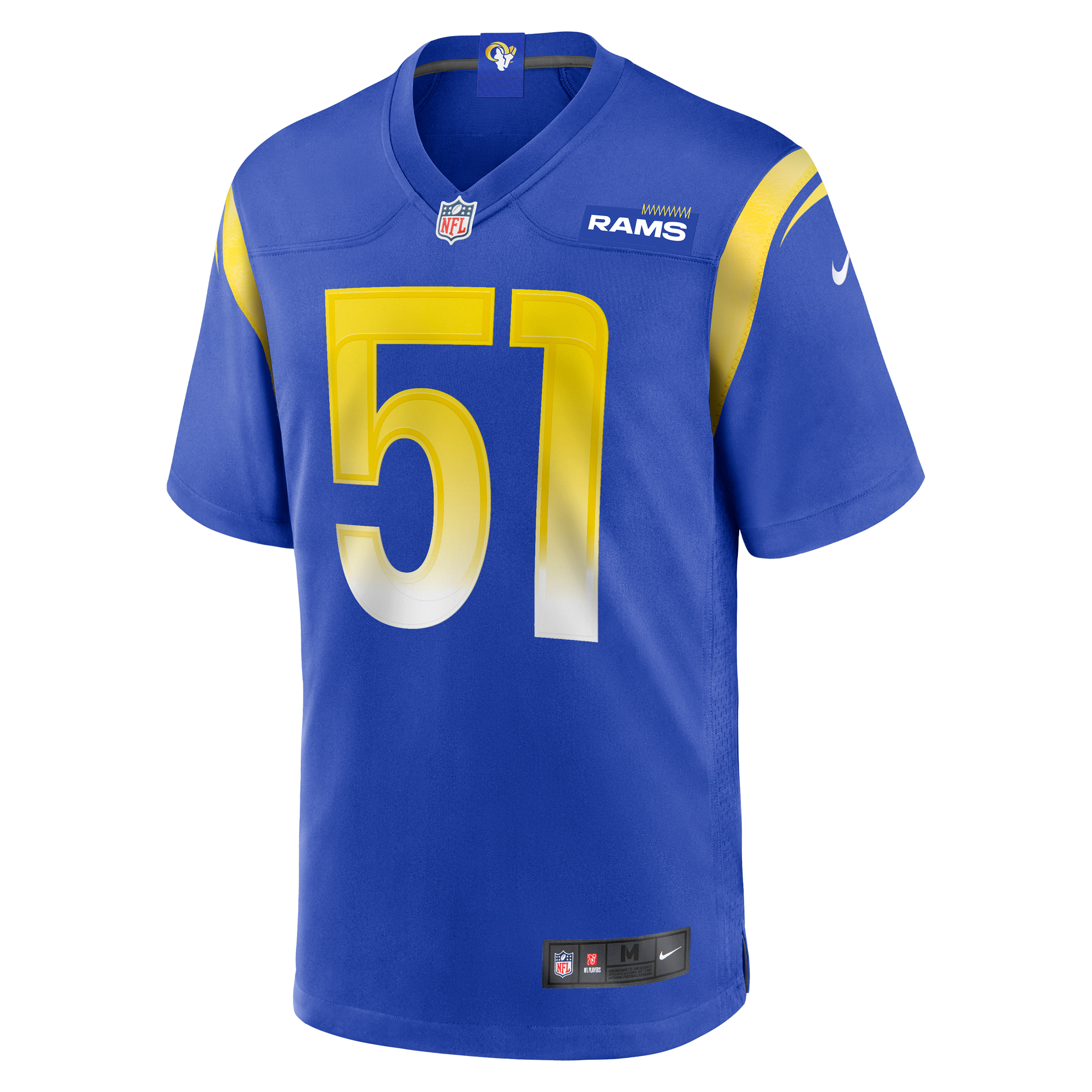 Men's Nike Zach VanValkenburg Royal Los Angeles Rams Team Game Jersey - Image 6