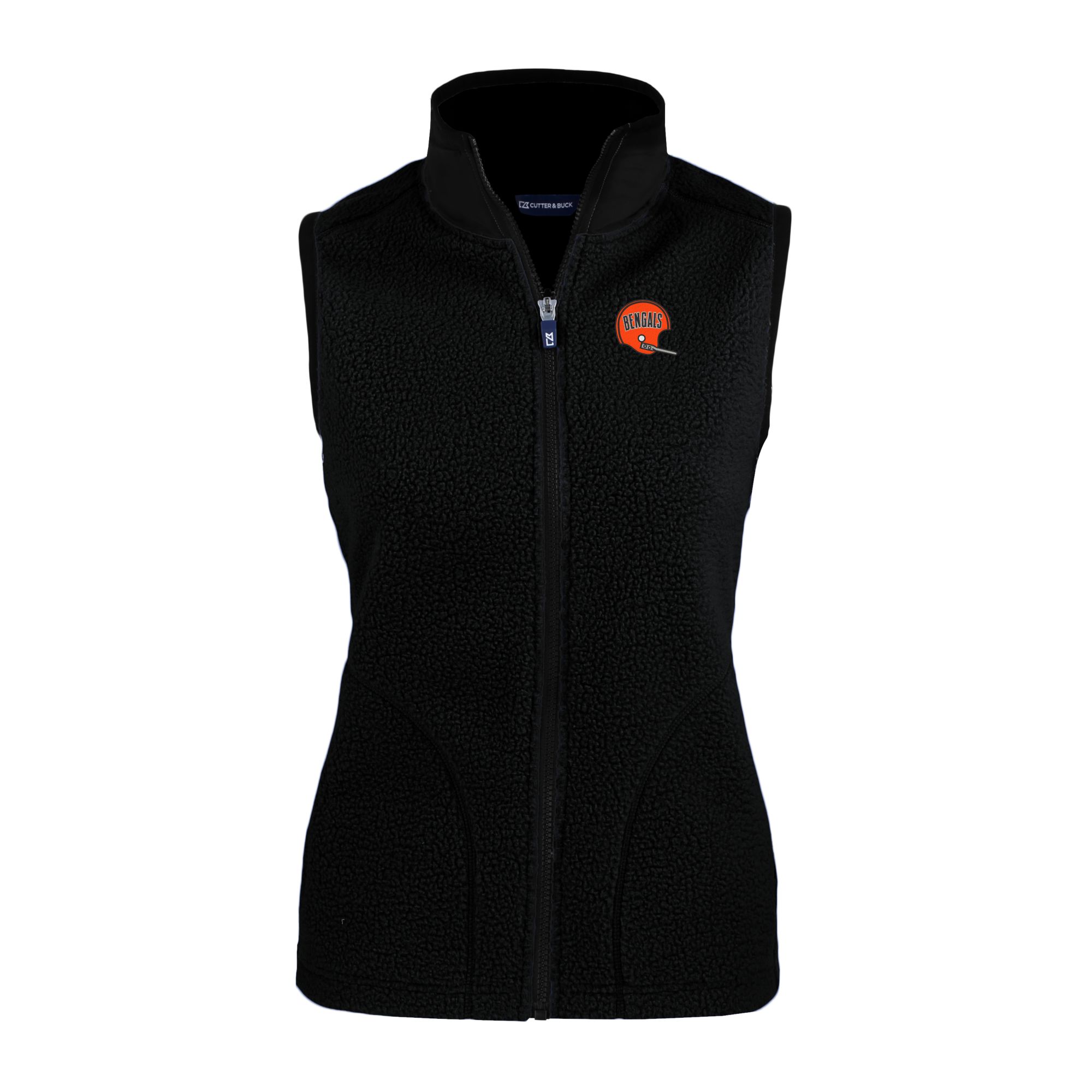 Women's Cutter & Buck Black Cincinnati Bengals Throwback Cascade Eco Sherpa Fleece Vest - Image 3