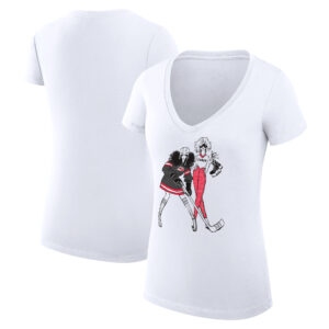 Women's G-III 4Her by Carl Banks  White Carolina Hurricanes Hockey Girls V-Neck Fitted T-Shirt