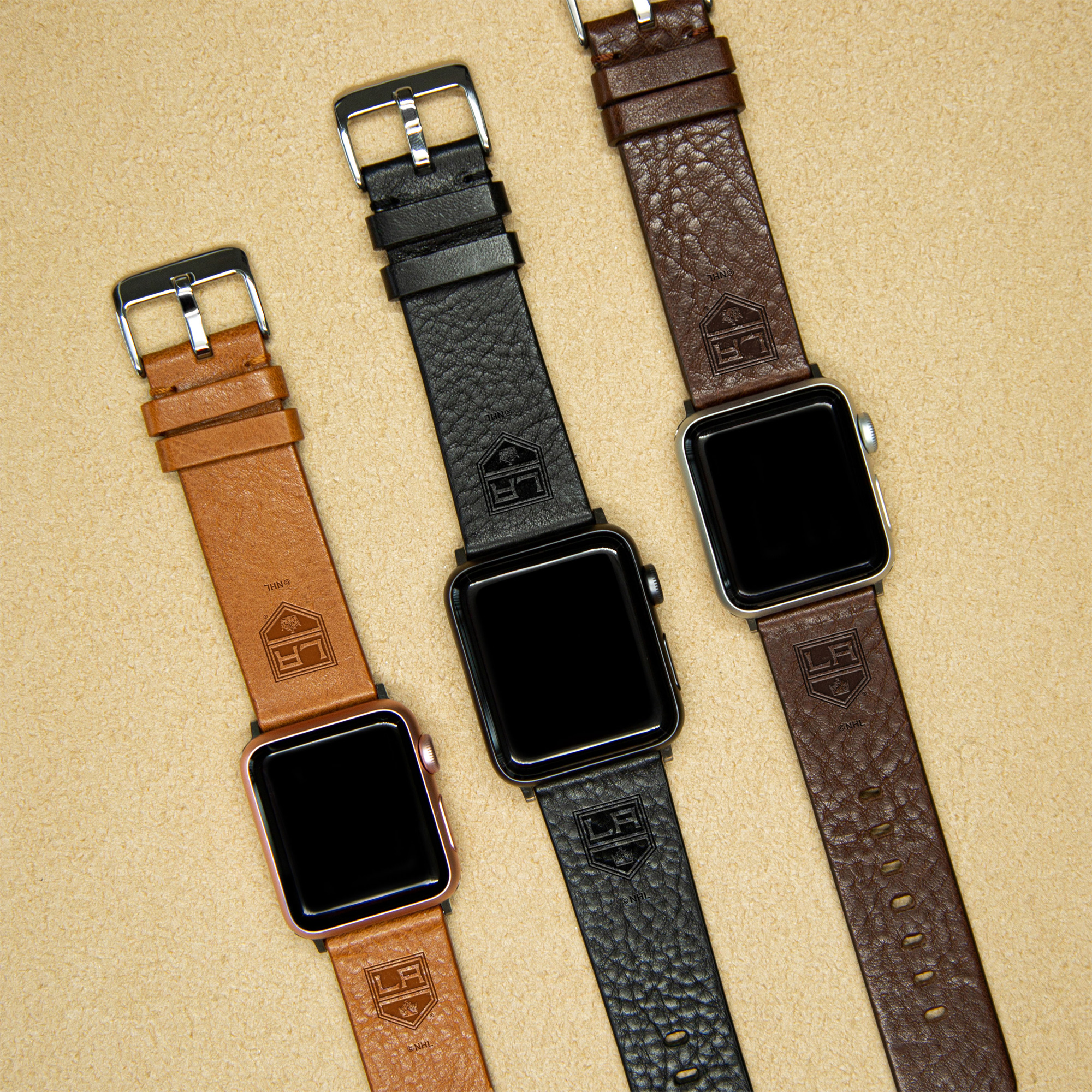 Black Los Angeles Kings Leather Apple Watch Band - Image 10