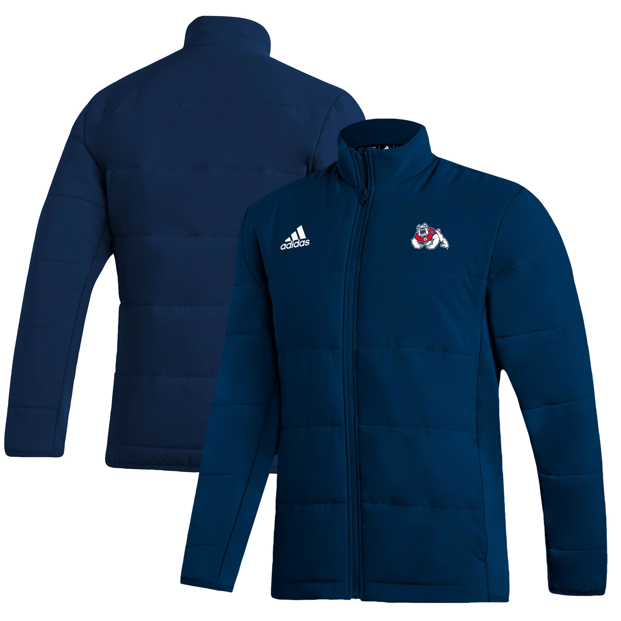 Men's adidas Navy Fresno State Bulldogs Midweight Full-Zip Jacket - Image 2