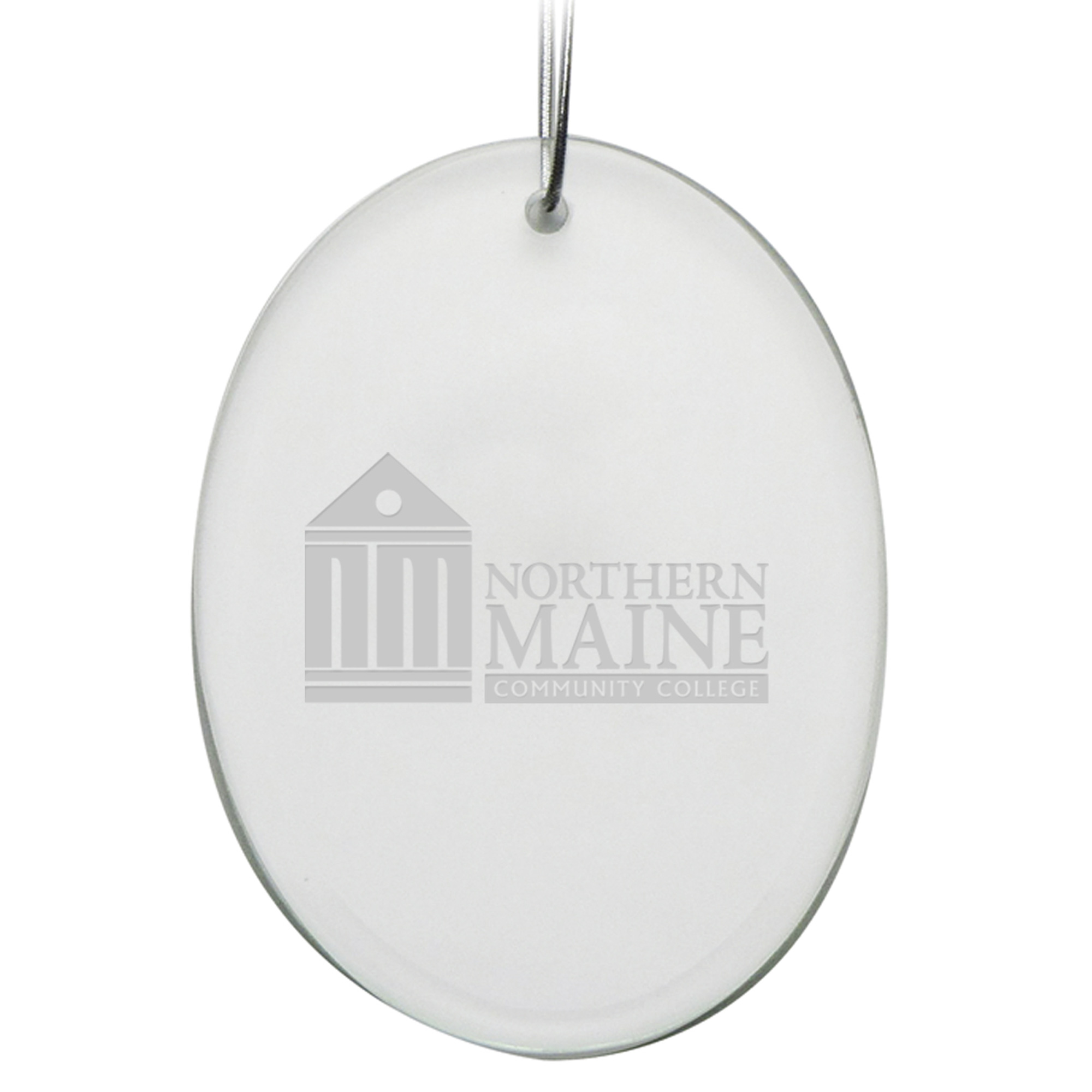 NMCC Falcon 2.75'' x 3.75'' Glass Oval Ornament