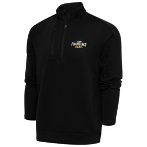Men's Antigua  Black San Francisco Dons Generation Quarter-Zip Pullover Top