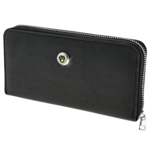 Women's  Black Milwaukee Brewers Leather Zipper Wallet
