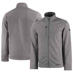 Men's Cutter & Buck  Gray Albuquerque Isotopes Evoke Eco Softshell Recycled Full-Zip Jacket