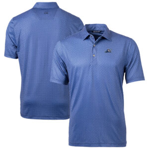 Men's Cutter & Buck Navy West Michigan Whitecaps Pike Banner Print Stretch Polo
