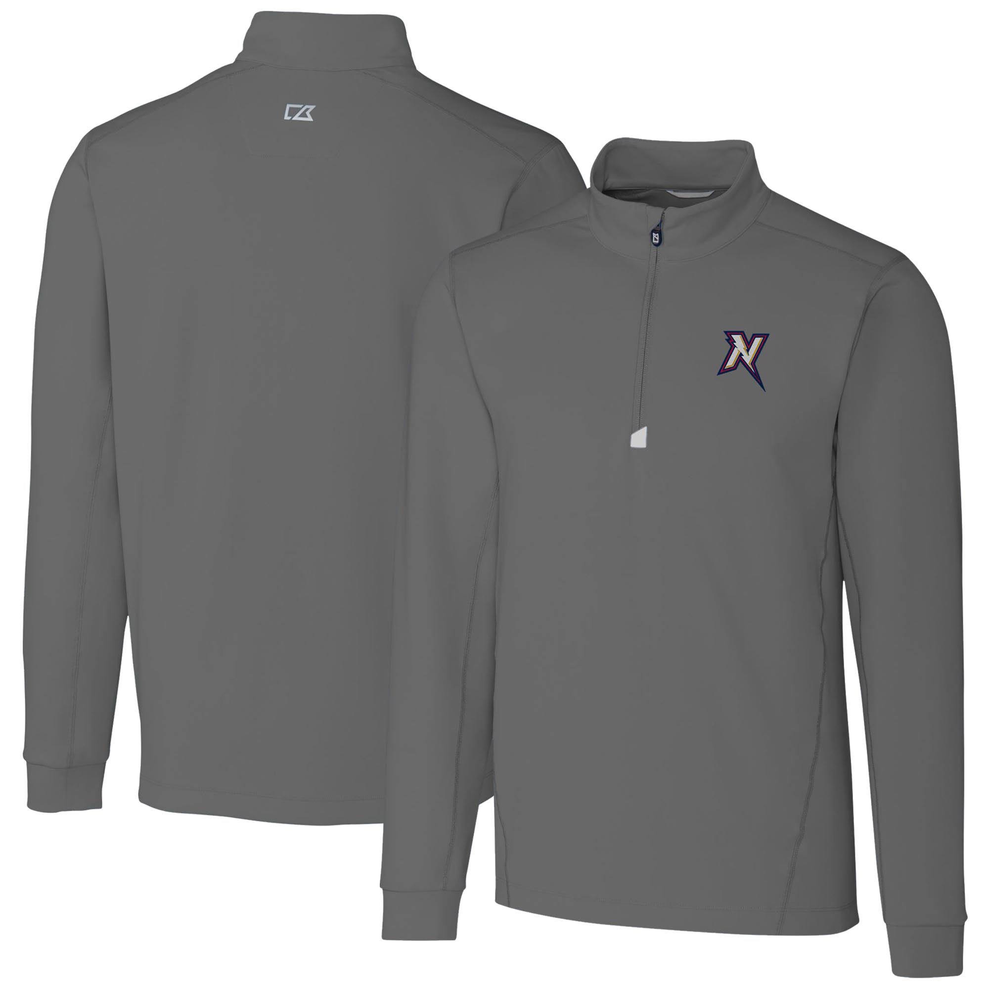 Men's Cutter & Buck Gray Northwest Arkansas Naturals Traverse Stretch Quarter-Zip Pullover Top
