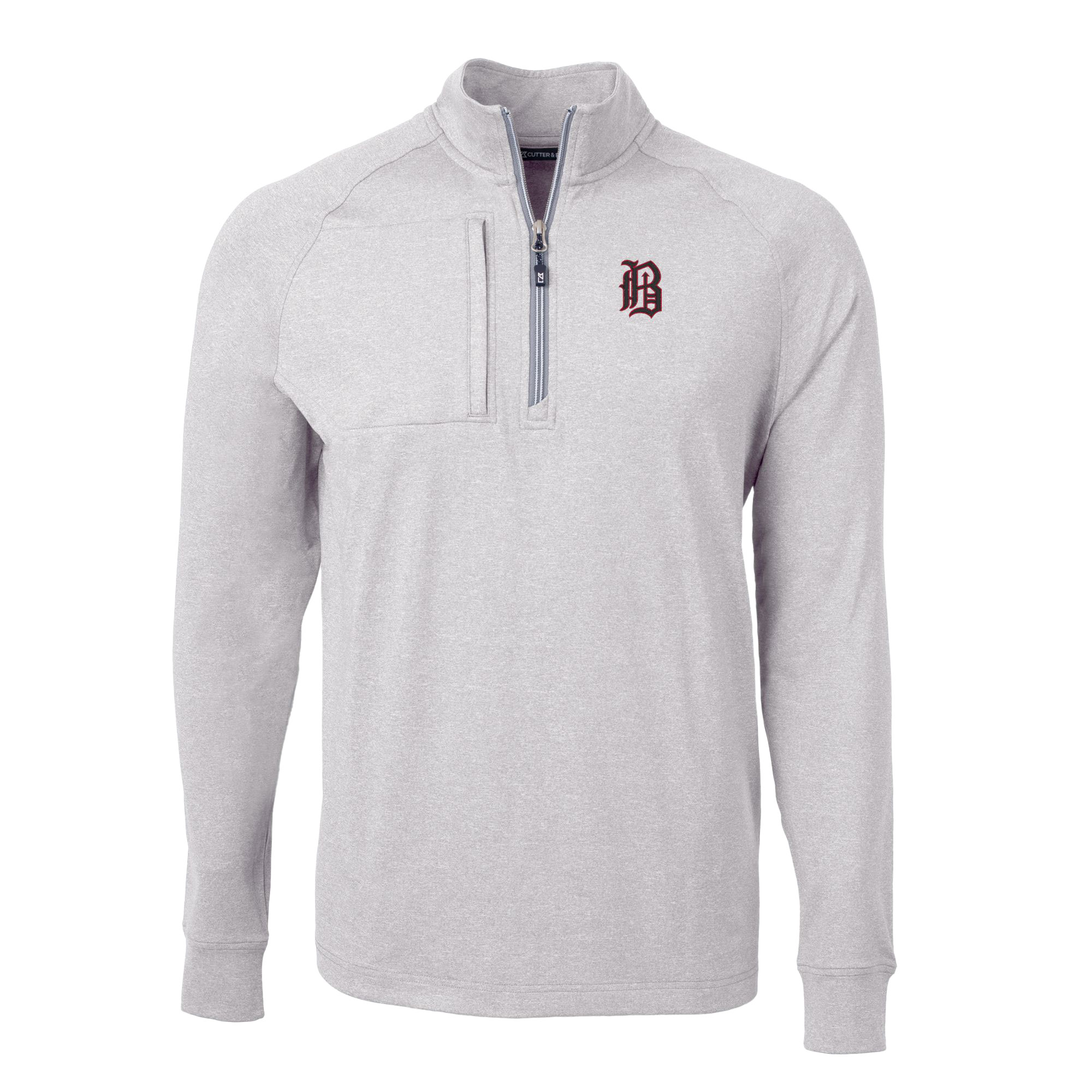 Men's Cutter & Buck Heather Gray Birmingham Barons Adapt Eco Knit Heather Big & Tall Quarter-Zip Pullover Top - Image 6
