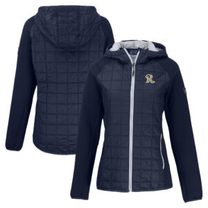 Women's Cutter & Buck  Navy Frisco RoughRiders Rainier Primaloft Eco Raglan Full-Zip Hybrid Jacket