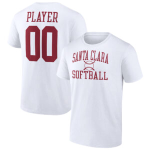 Men's  White Santa Clara Broncos Softball Pick-A-Player NIL Gameday Tradition T-Shirt
