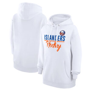 Women's G-III 4Her by Carl Banks  White New York Islanders Team Fleece Pullover Hoodie