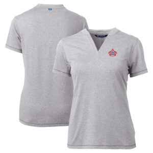 Women's Cutter & Buck  Heather Gray Miami Marlins City Connect Forge Heathered Stretch Blade Top