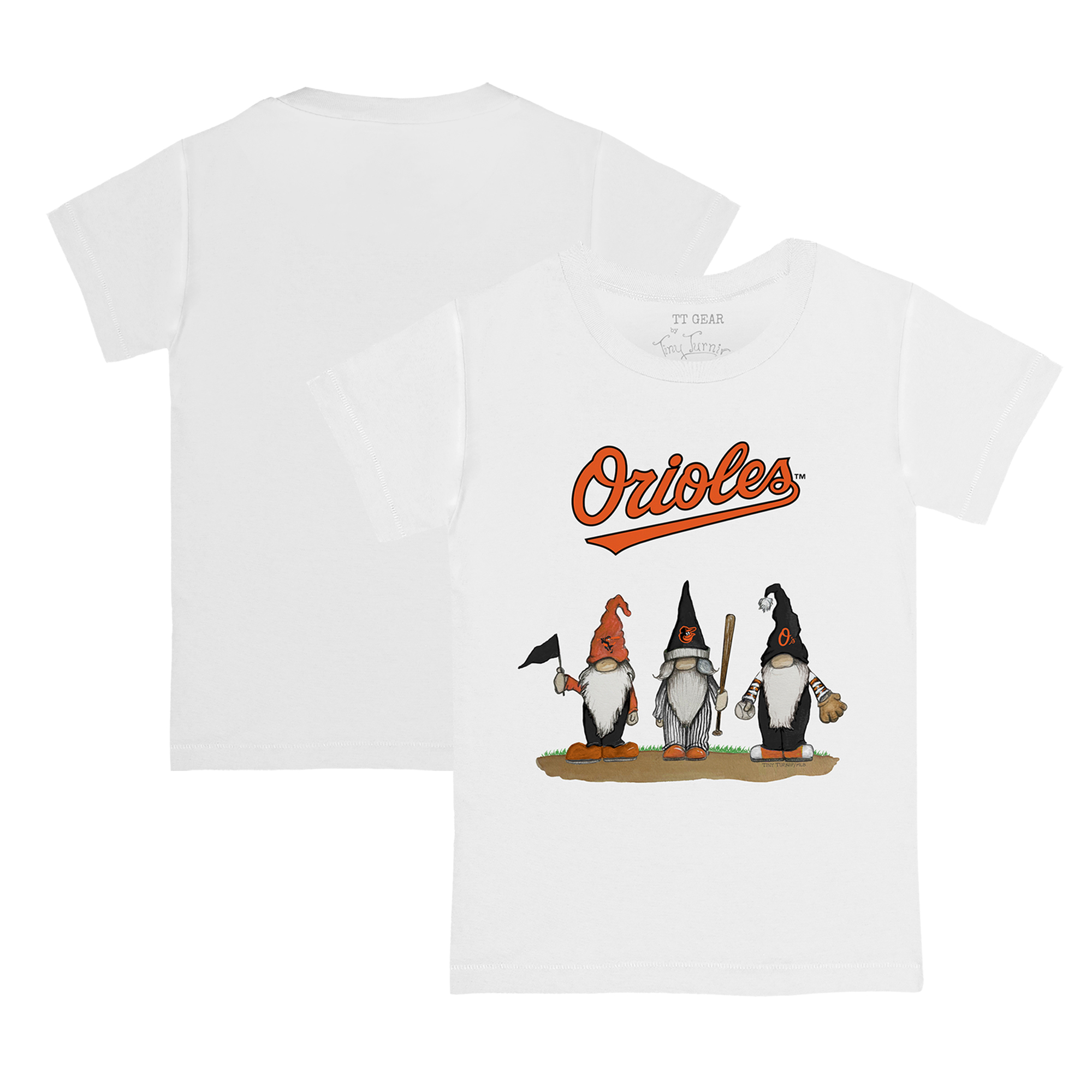 Toddler Tiny Turnip White Baltimore Orioles Gnomes T-Shirt