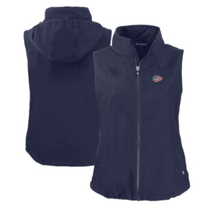 Women's Cutter & Buck  Navy Kansas City Chiefs  Americana Charter Eco Recycled Full-Zip Vest