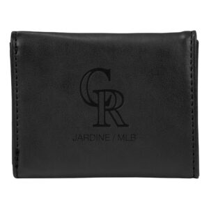 Black Colorado Rockies Laser-Engraved Trifold Wallet