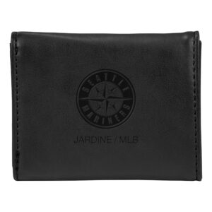 Black Seattle Mariners Laser-Engraved Trifold Wallet