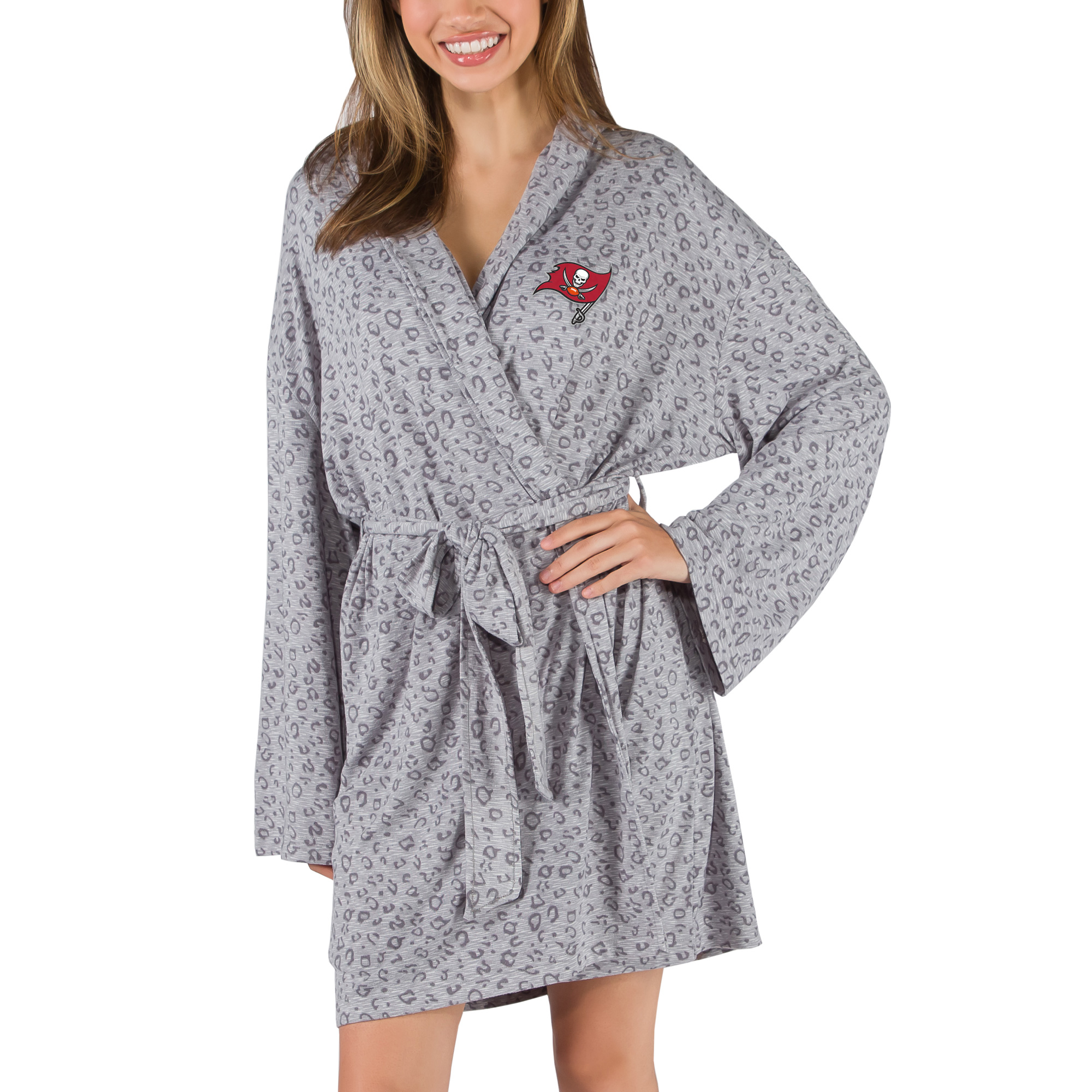 Women's Concepts Sport Gray Tampa Bay Buccaneers Frill Hacci Knit Robe